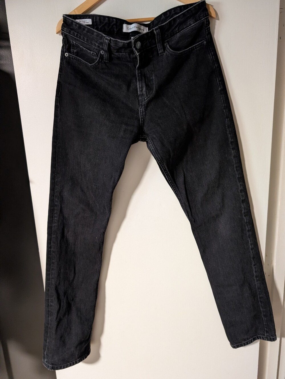 Calvin Klein 100% Cotton Black Sim Straight Jeans